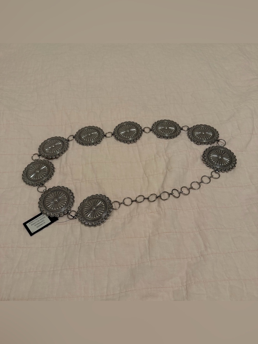 NWT Medallion Shaped Silver Waist Chain Belt